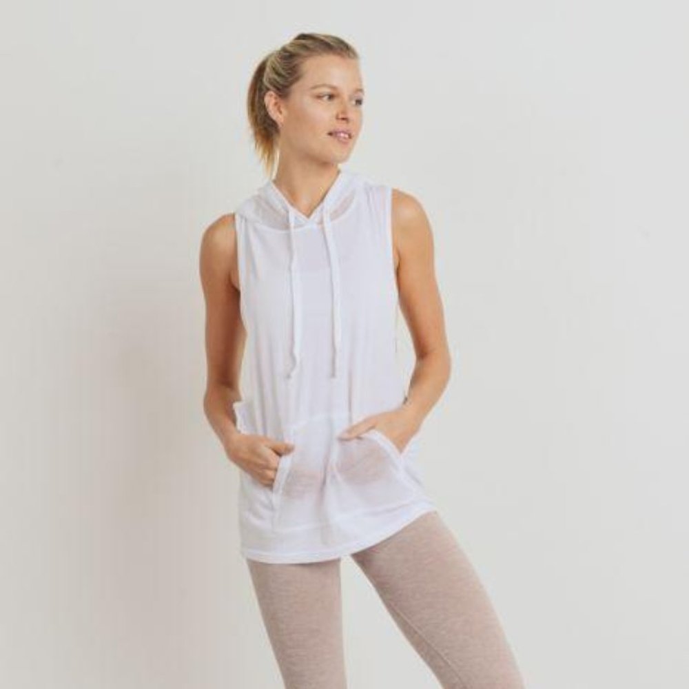 HOODIE - DOT-TEXTURED MESH HYBRID MUSCLE TANK